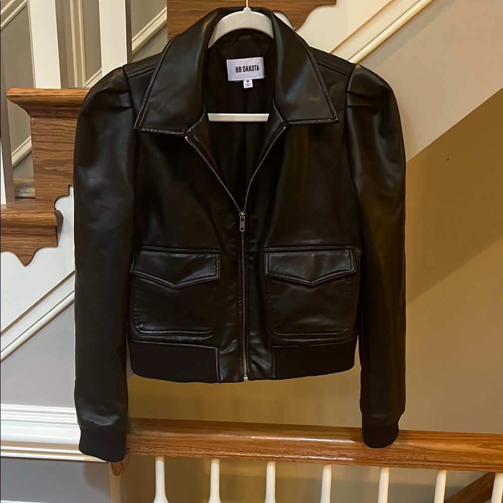 BB Dakota Black vegan Leather Jacket Classic Design